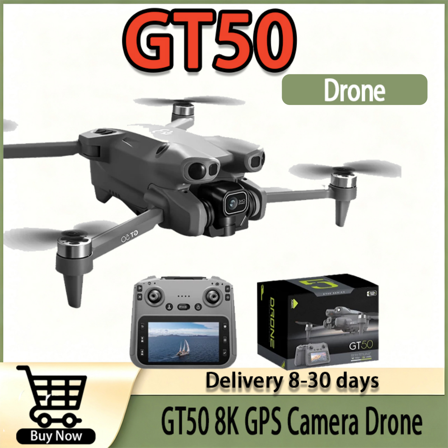 Drone Top Rc - GT50 GPS Drone, 8K Dual Camera