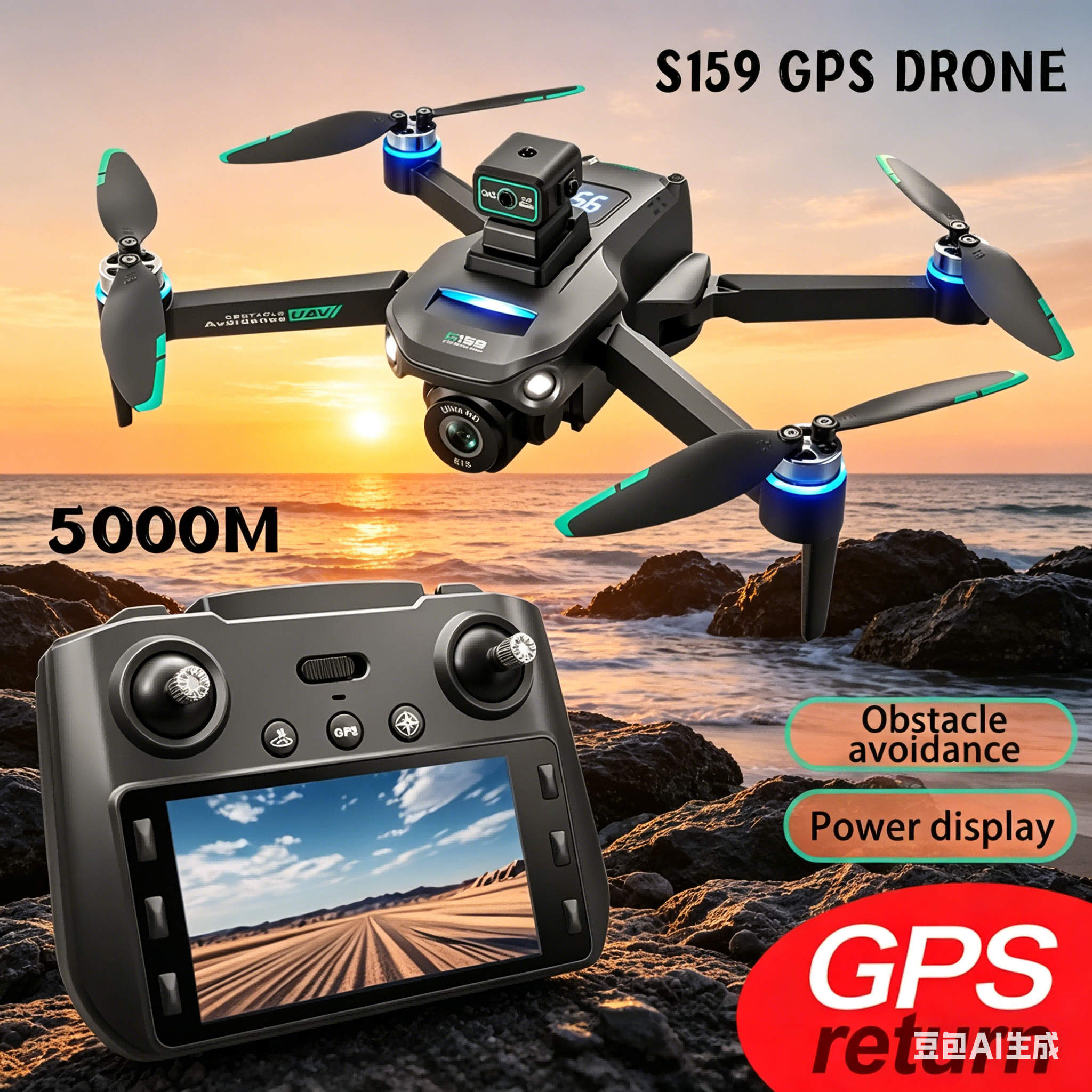 Drone Rc Gps - S159 GPS Drone 4K Profesional Dual