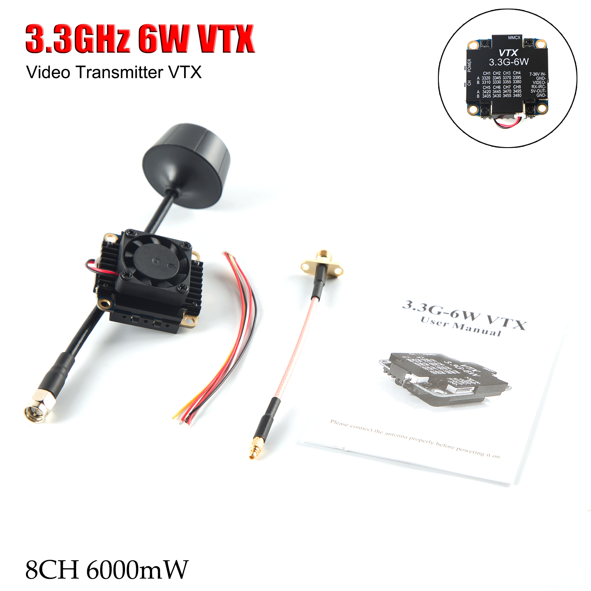 FPV Video Transmitter 3.3G 6W  – Drone Rc Diy Bewertung und Preis