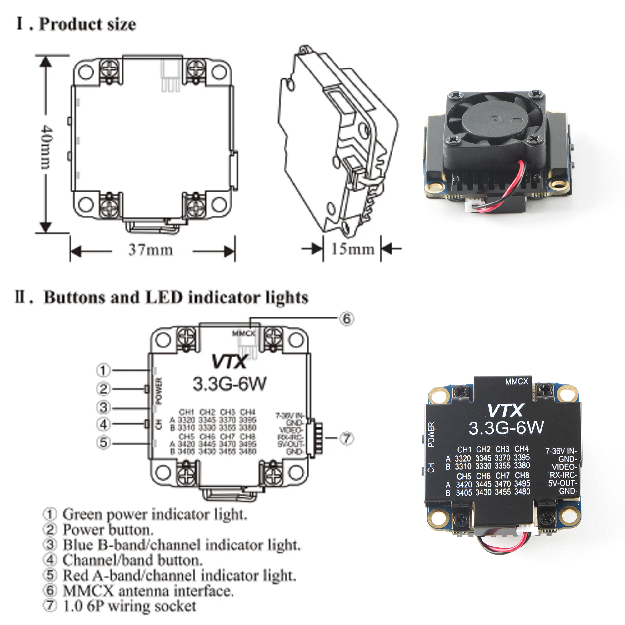 FPV Video Transmitter 3.3G 6W  – Drone Rc Diy Bewertung und Preis